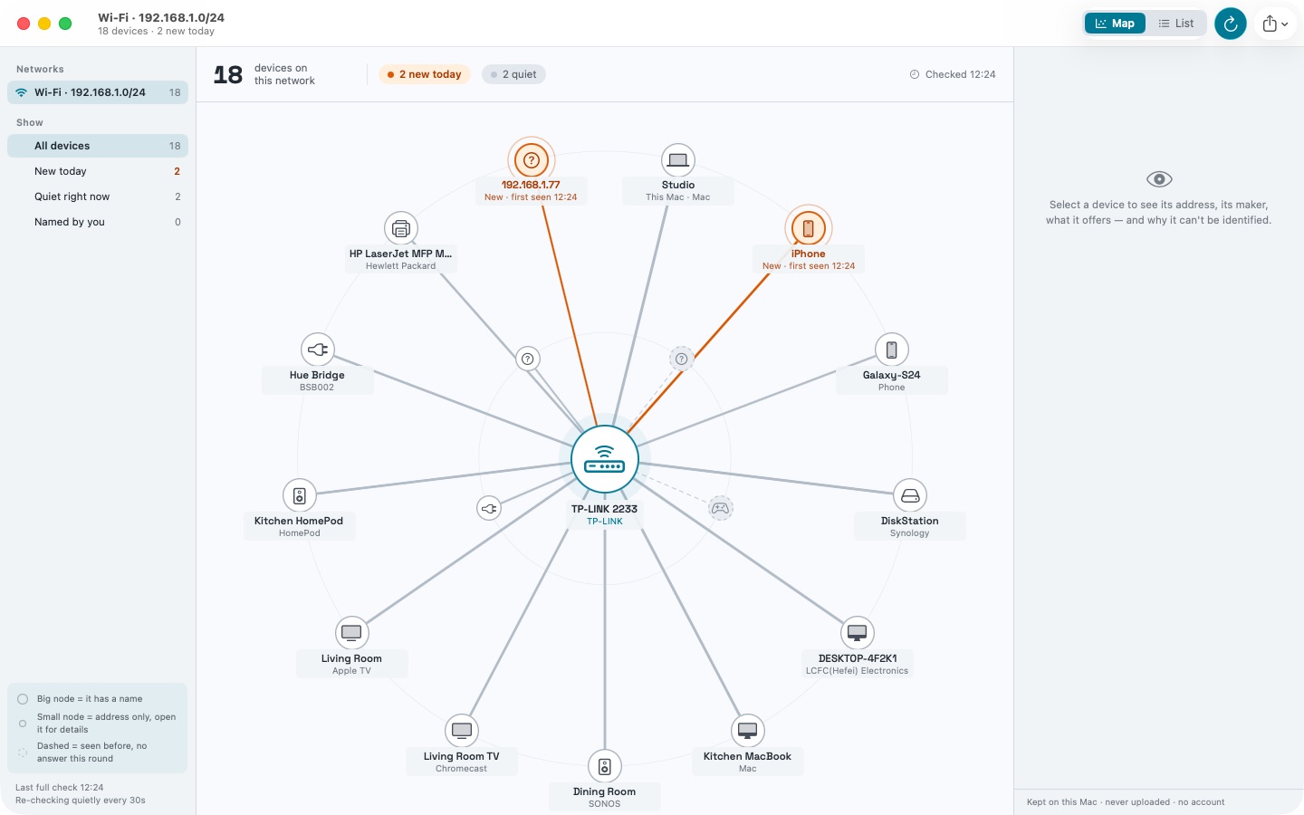 Census network map: the router in the middle, every device around it